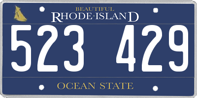RI license plate 523429