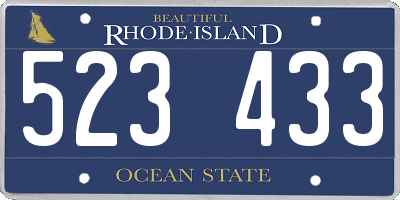 RI license plate 523433