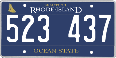 RI license plate 523437