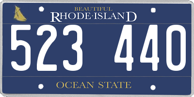 RI license plate 523440