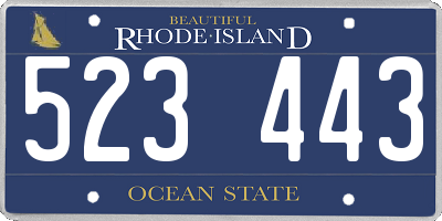 RI license plate 523443