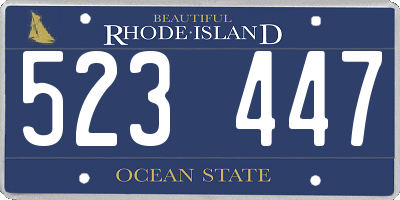 RI license plate 523447