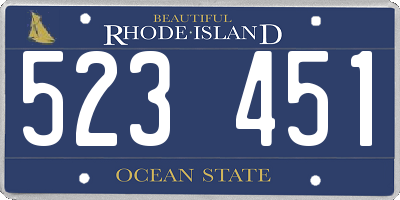 RI license plate 523451