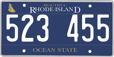 RI license plate 523455