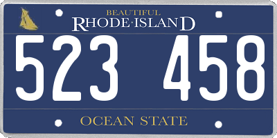 RI license plate 523458