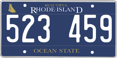 RI license plate 523459