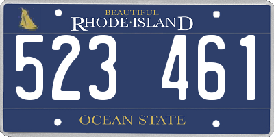 RI license plate 523461