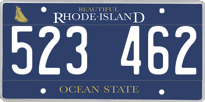 RI license plate 523462
