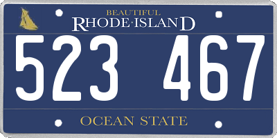 RI license plate 523467
