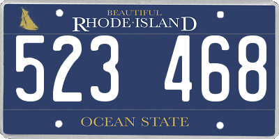 RI license plate 523468