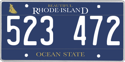 RI license plate 523472