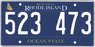 RI license plate 523473