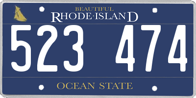 RI license plate 523474