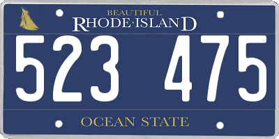 RI license plate 523475