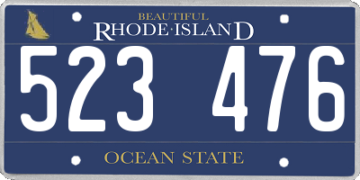 RI license plate 523476