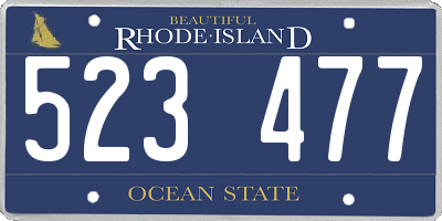 RI license plate 523477