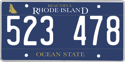 RI license plate 523478