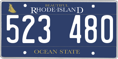 RI license plate 523480