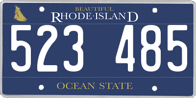 RI license plate 523485