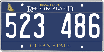 RI license plate 523486