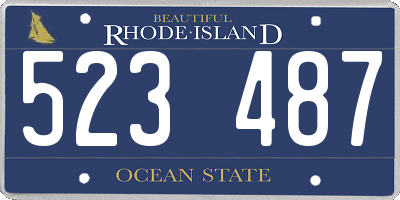 RI license plate 523487