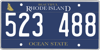 RI license plate 523488