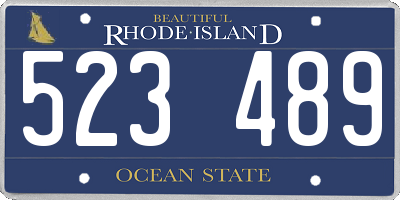 RI license plate 523489