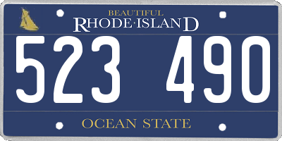 RI license plate 523490