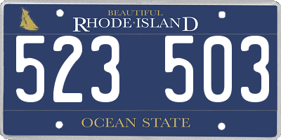 RI license plate 523503