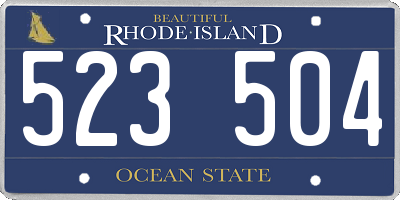 RI license plate 523504