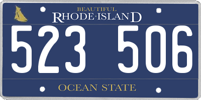 RI license plate 523506