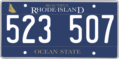 RI license plate 523507