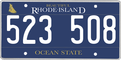 RI license plate 523508
