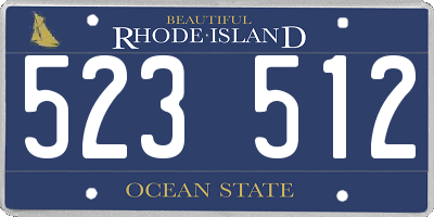 RI license plate 523512