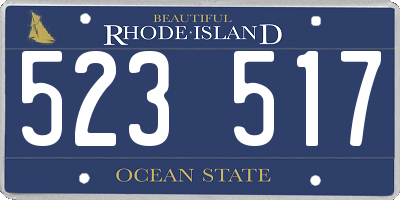 RI license plate 523517