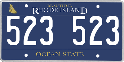 RI license plate 523523