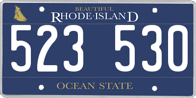 RI license plate 523530