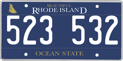 RI license plate 523532