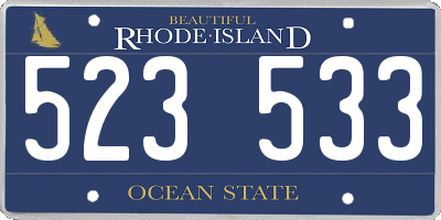 RI license plate 523533