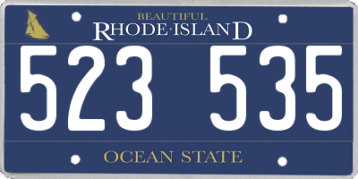 RI license plate 523535