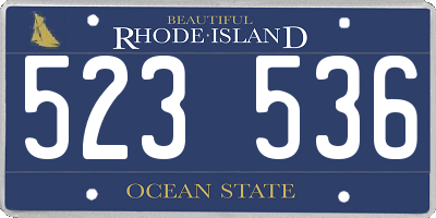 RI license plate 523536