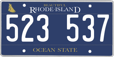 RI license plate 523537