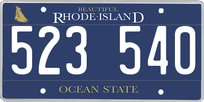 RI license plate 523540