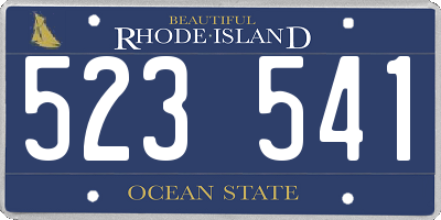 RI license plate 523541