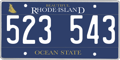RI license plate 523543