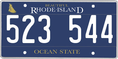 RI license plate 523544