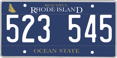 RI license plate 523545