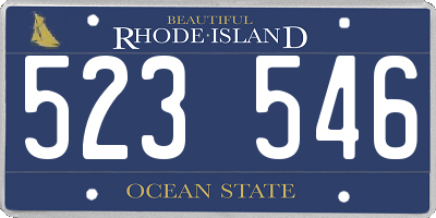RI license plate 523546