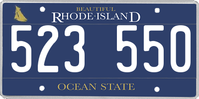 RI license plate 523550