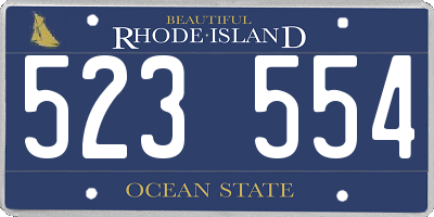 RI license plate 523554